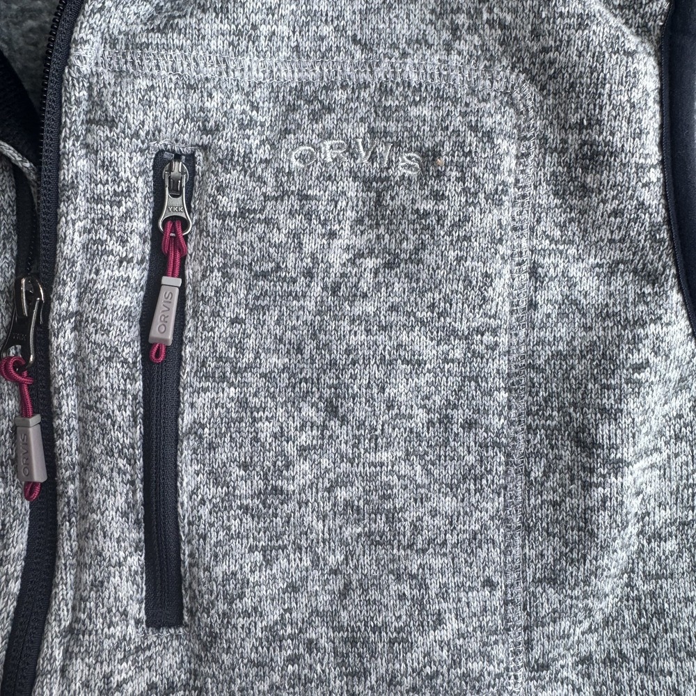 Orvis Fleece Sleeveless Full Zip Vest Men's size XL Heather Gray Outdoors EUC - Picture 10 of 12